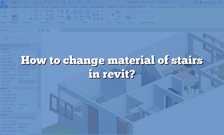 How to change material of stairs in revit?