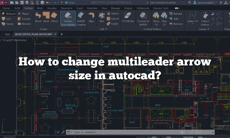 How to change multileader arrow size in autocad?