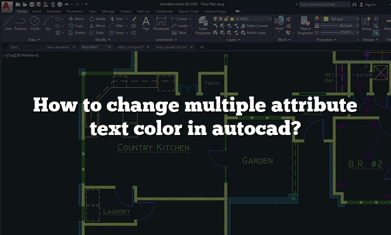 How to change multiple attribute text color in autocad?