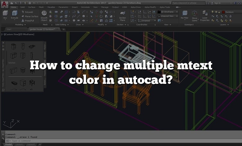 How to change multiple mtext color in autocad?