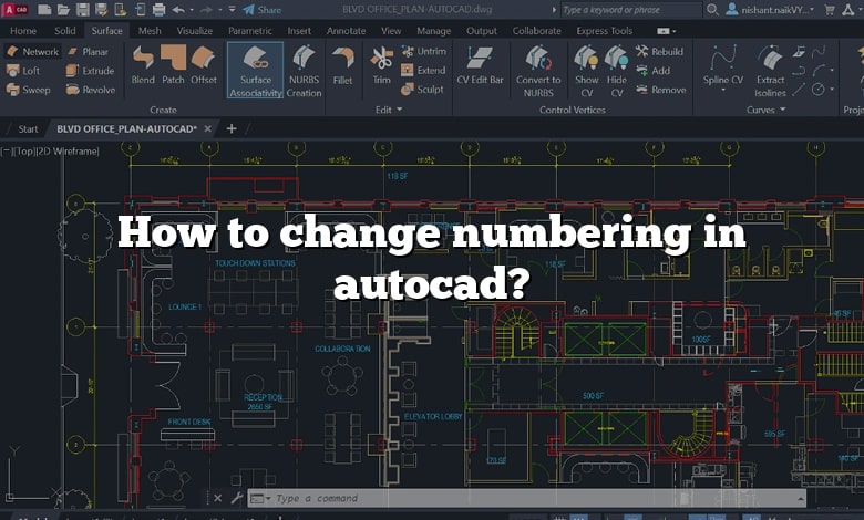 How to change numbering in autocad?
