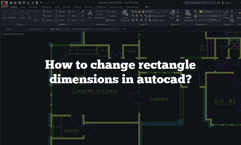 How to change rectangle dimensions in autocad?