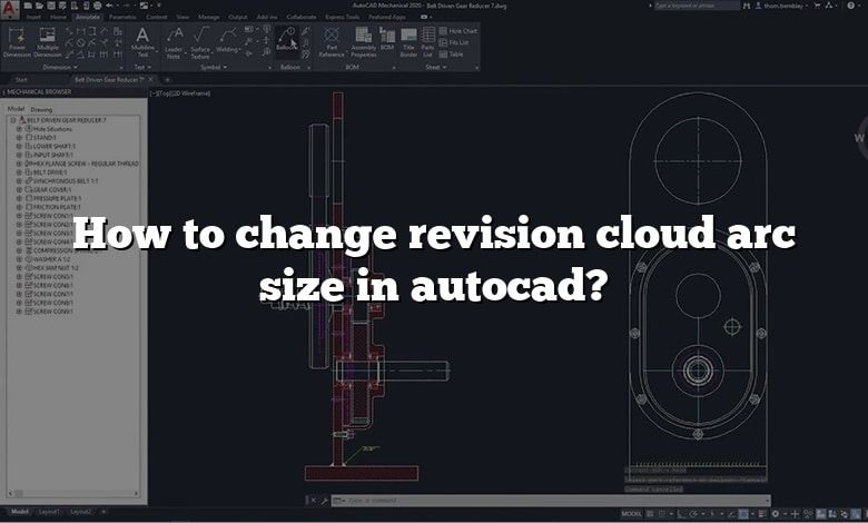 How to change revision cloud arc size in autocad?