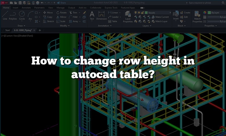 How to change row height in autocad table?