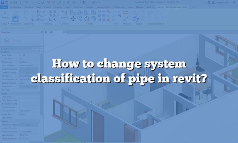 How to change system classification of pipe in revit?