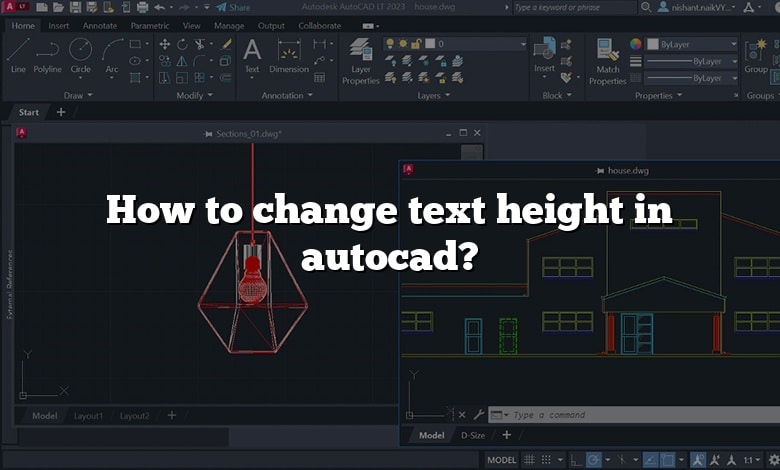 How to change text height in autocad?
