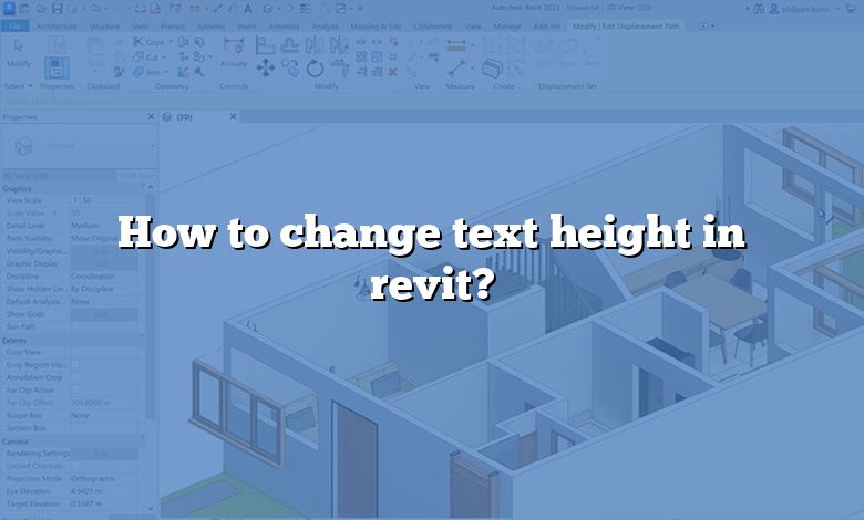 How to change text height in revit?
