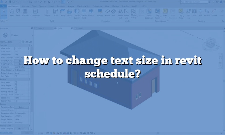 How to change text size in revit schedule?