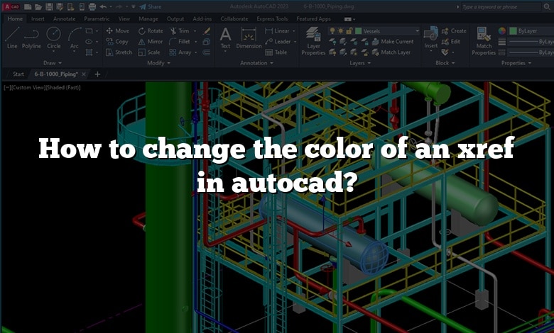 How to change the color of an xref in autocad?