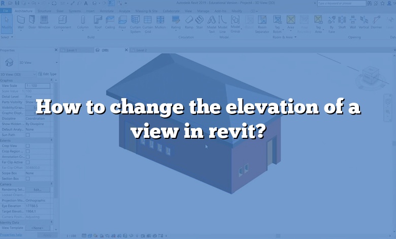 How to change the elevation of a view in revit?