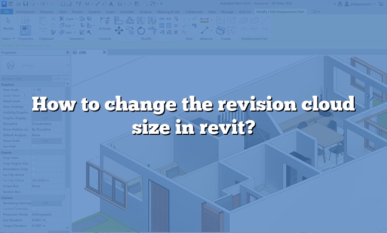 How to change the revision cloud size in revit?