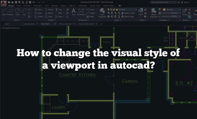 How to change the visual style of a viewport in autocad?
