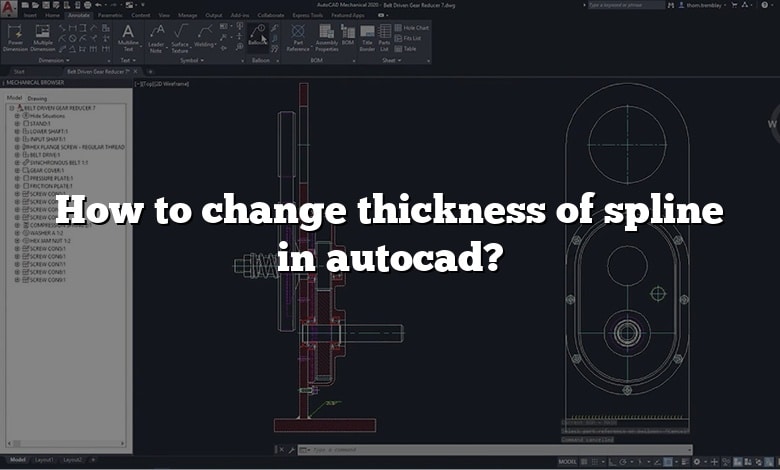 How to change thickness of spline in autocad?