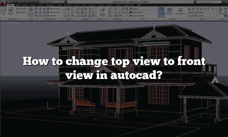 How to change top view to front view in autocad?