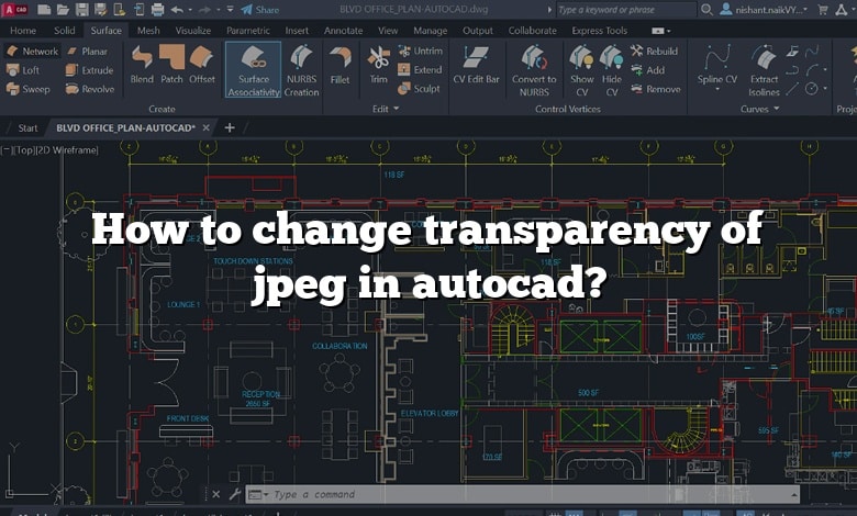 How to change transparency of jpeg in autocad?