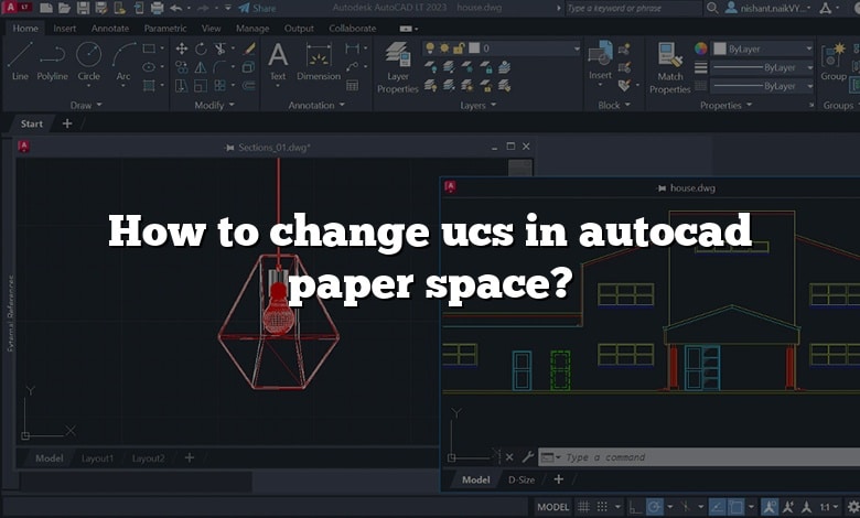 How to change ucs in autocad paper space?