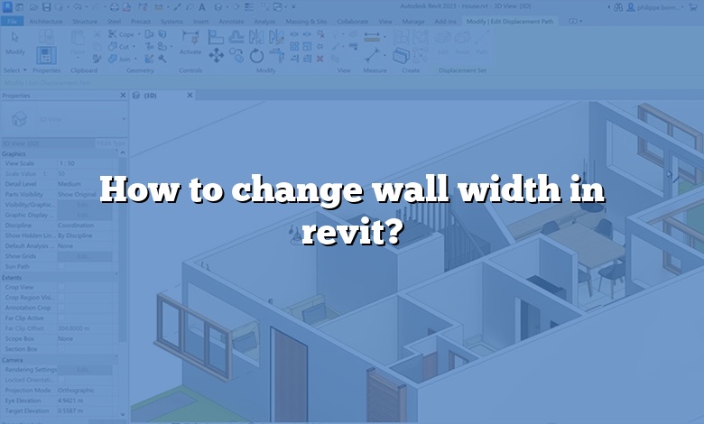 How to change wall width in revit?