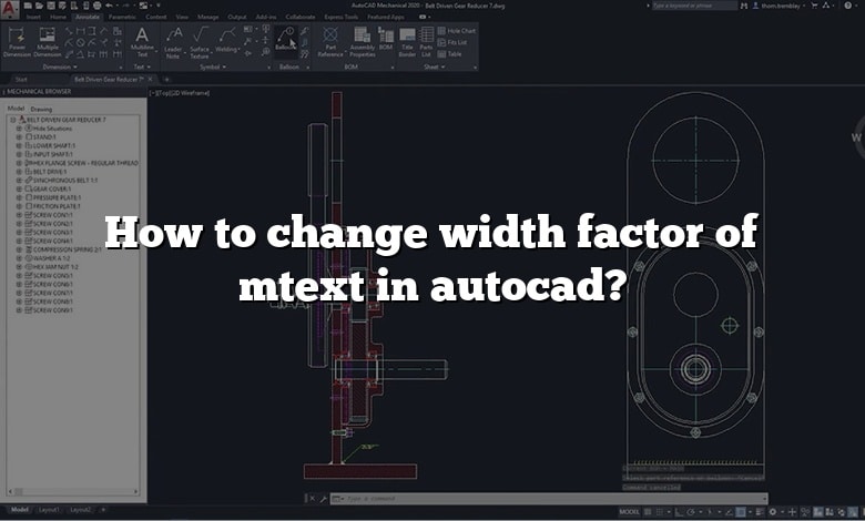 How to change width factor of mtext in autocad?