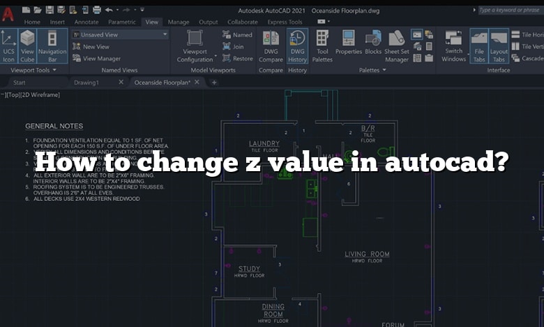 How to change z value in autocad?