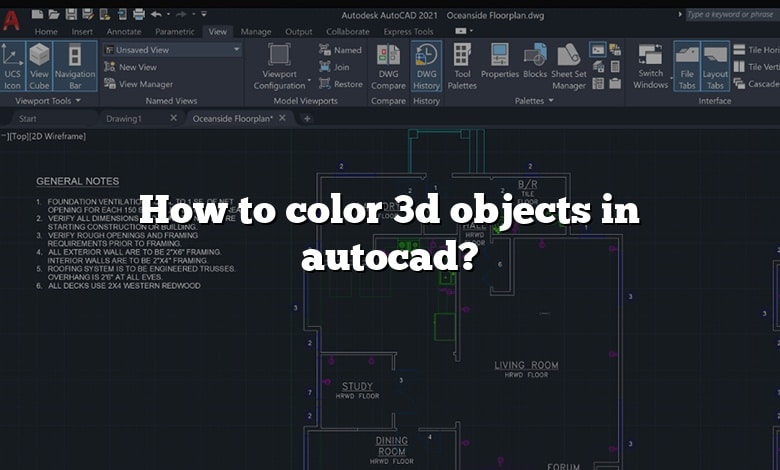 How to color 3d objects in autocad?