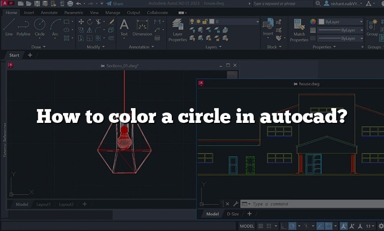 How to color a circle in autocad?