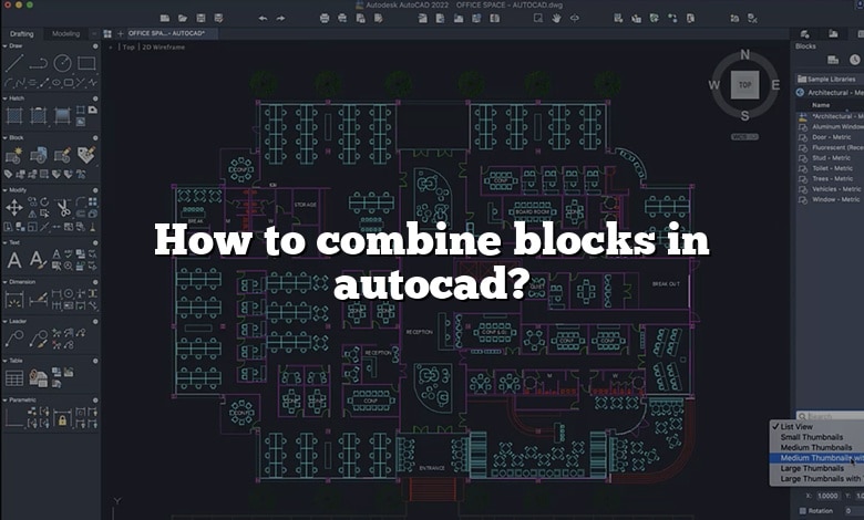 How to combine blocks in autocad?