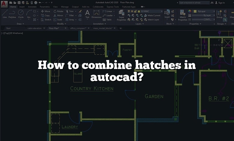 How to combine hatches in autocad?
