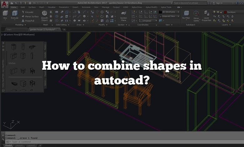 How to combine shapes in autocad?