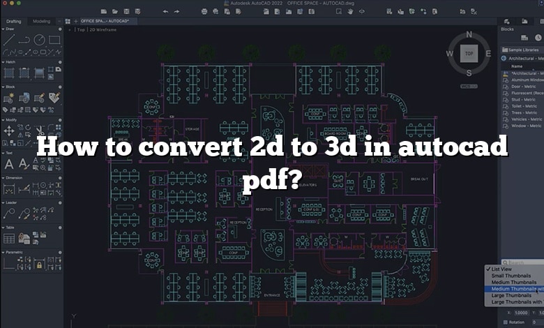 How to convert 2d to 3d in autocad pdf?