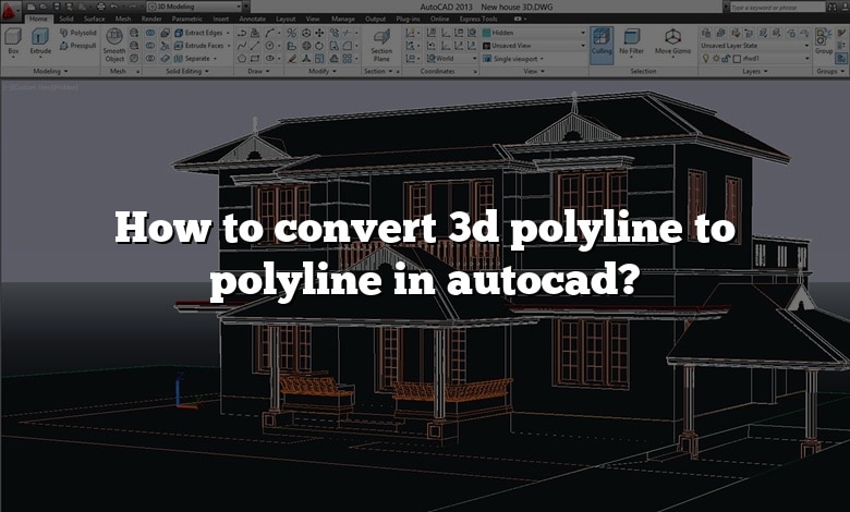 How to convert 3d polyline to polyline in autocad?