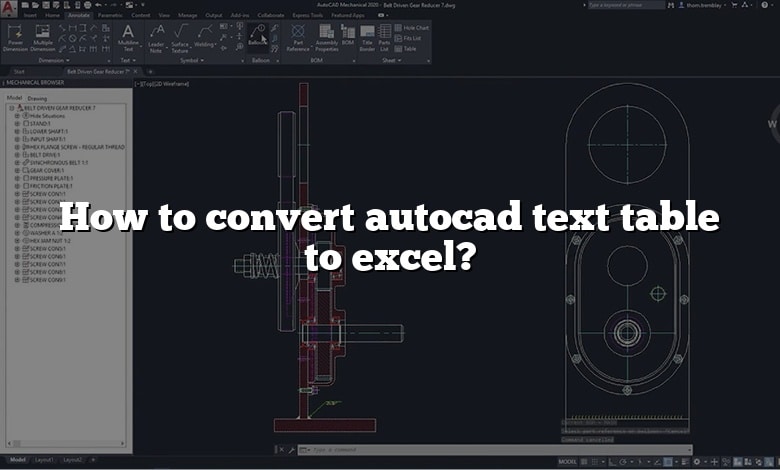 How to convert autocad text table to excel?