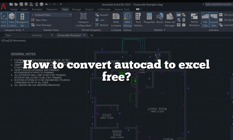 How to convert autocad to excel free?