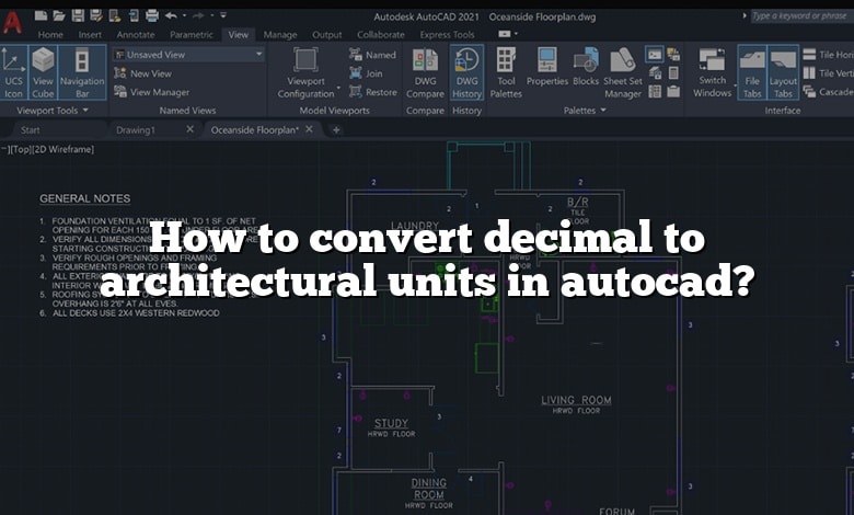 How to convert decimal to architectural units in autocad?