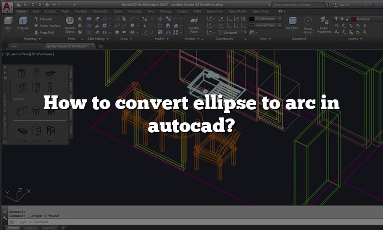 How to convert ellipse to arc in autocad?