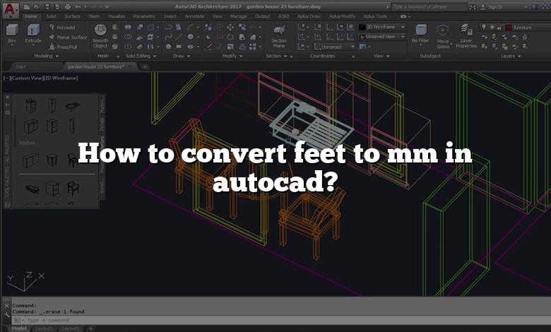 How to convert feet to mm in autocad?
