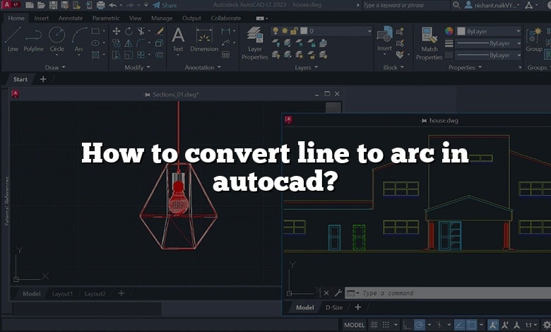 How to convert line to arc in autocad?