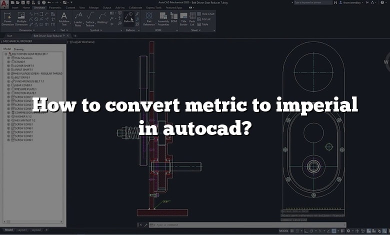 How to convert metric to imperial in autocad?
