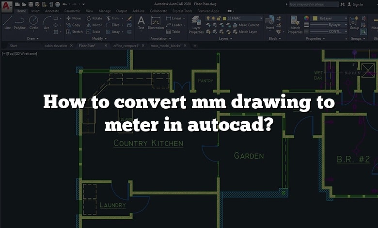 How to convert mm drawing to meter in autocad?