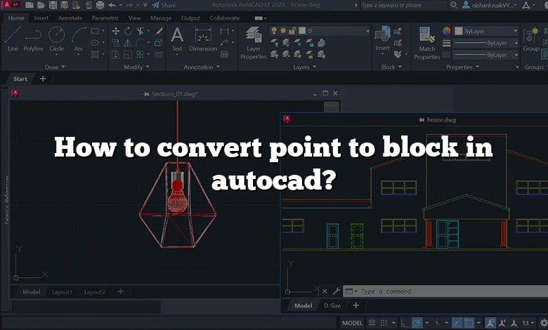 How to convert point to block in autocad?