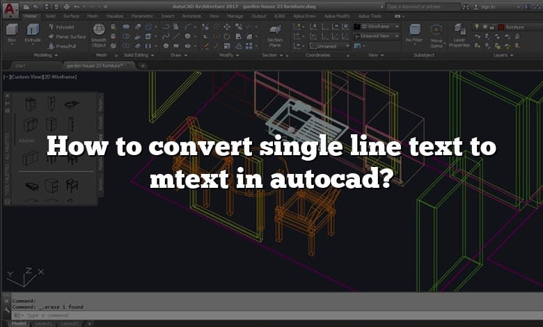 How to convert single line text to mtext in autocad?
