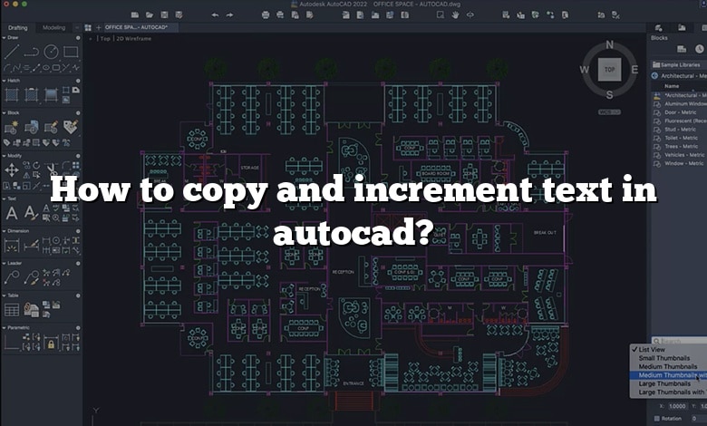 How to copy and increment text in autocad?