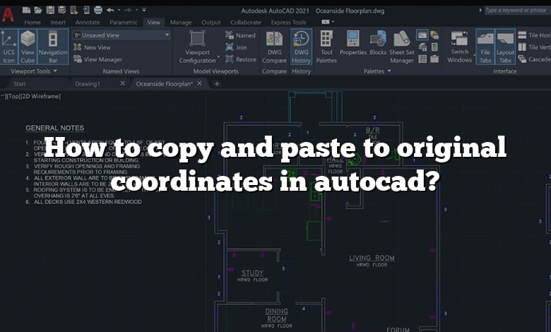 How to copy and paste to original coordinates in autocad?