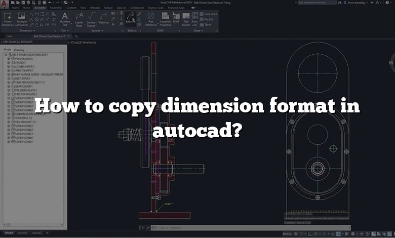 How to copy dimension format in autocad?