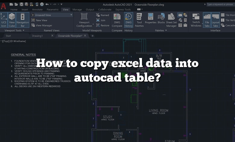 How to copy excel data into autocad table?