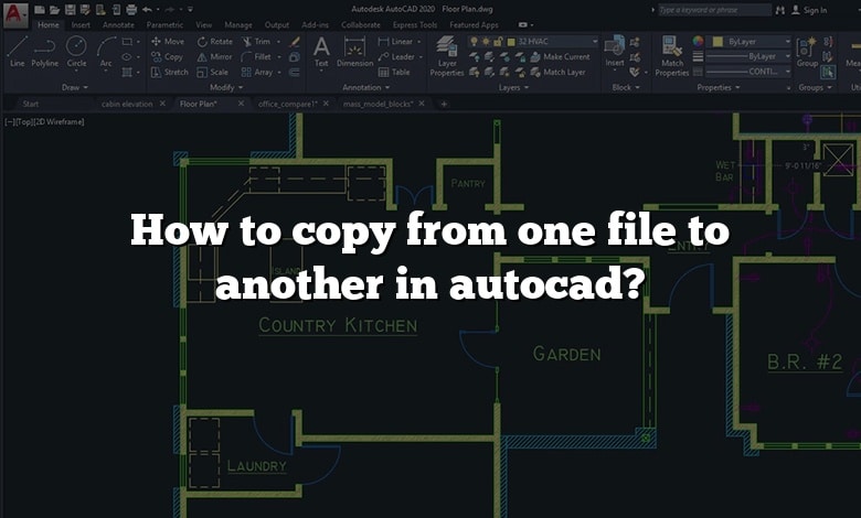 How to copy from one file to another in autocad?