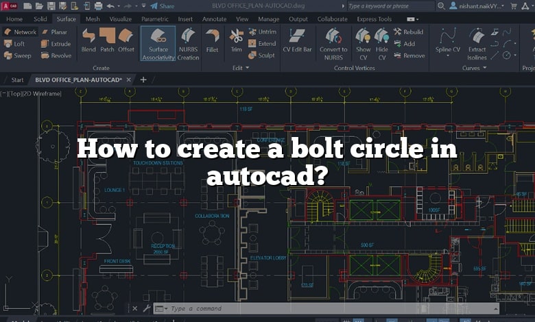 How to create a bolt circle in autocad?