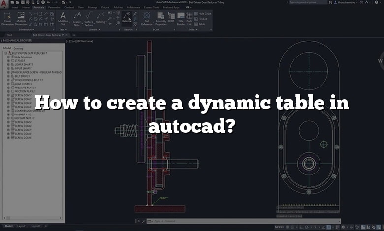 How to create a dynamic table in autocad?