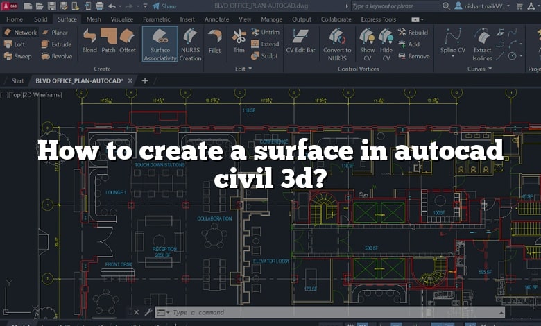 How to create a surface in autocad civil 3d?