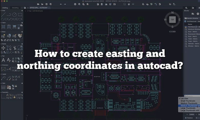 How to create easting and northing coordinates in autocad?