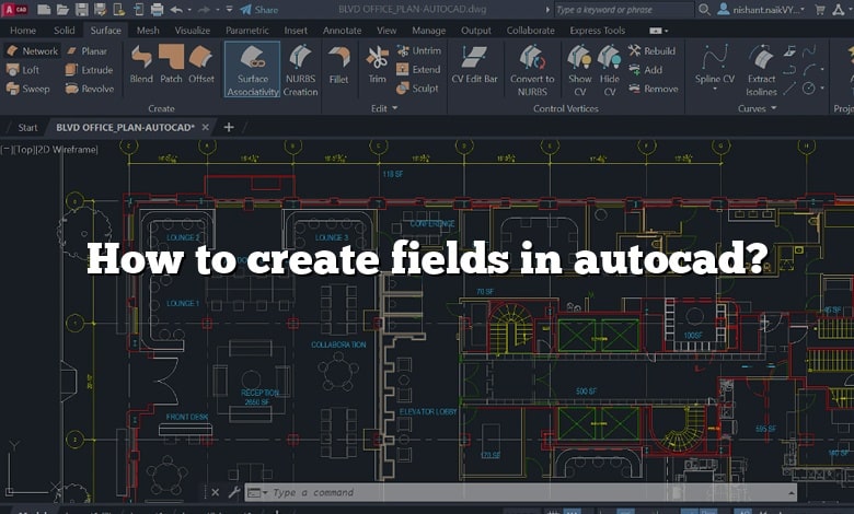 How to create fields in autocad?